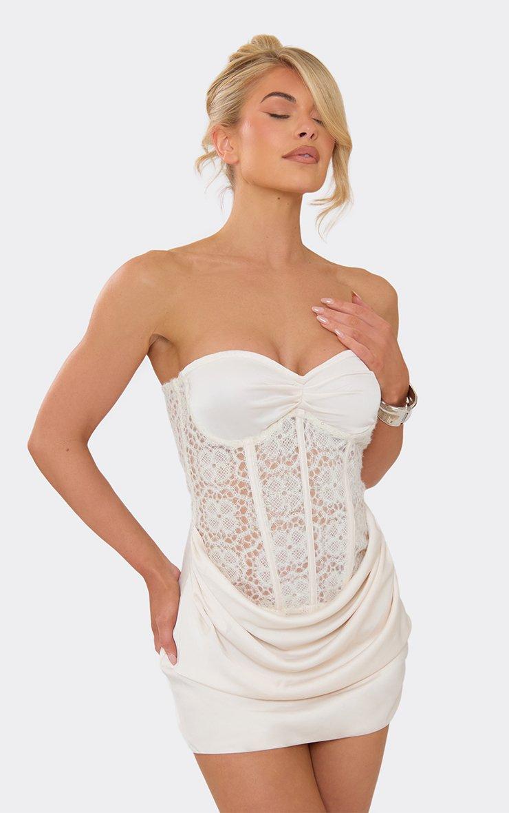 white christmas dresses Cream Clove Corset Dress main image 1
