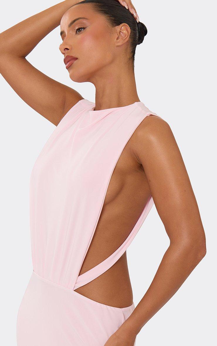 Sleeveless Cut Out Side Detail Open Back Maxi Dress In Baby Pink, Women's Size US 4 - EGO