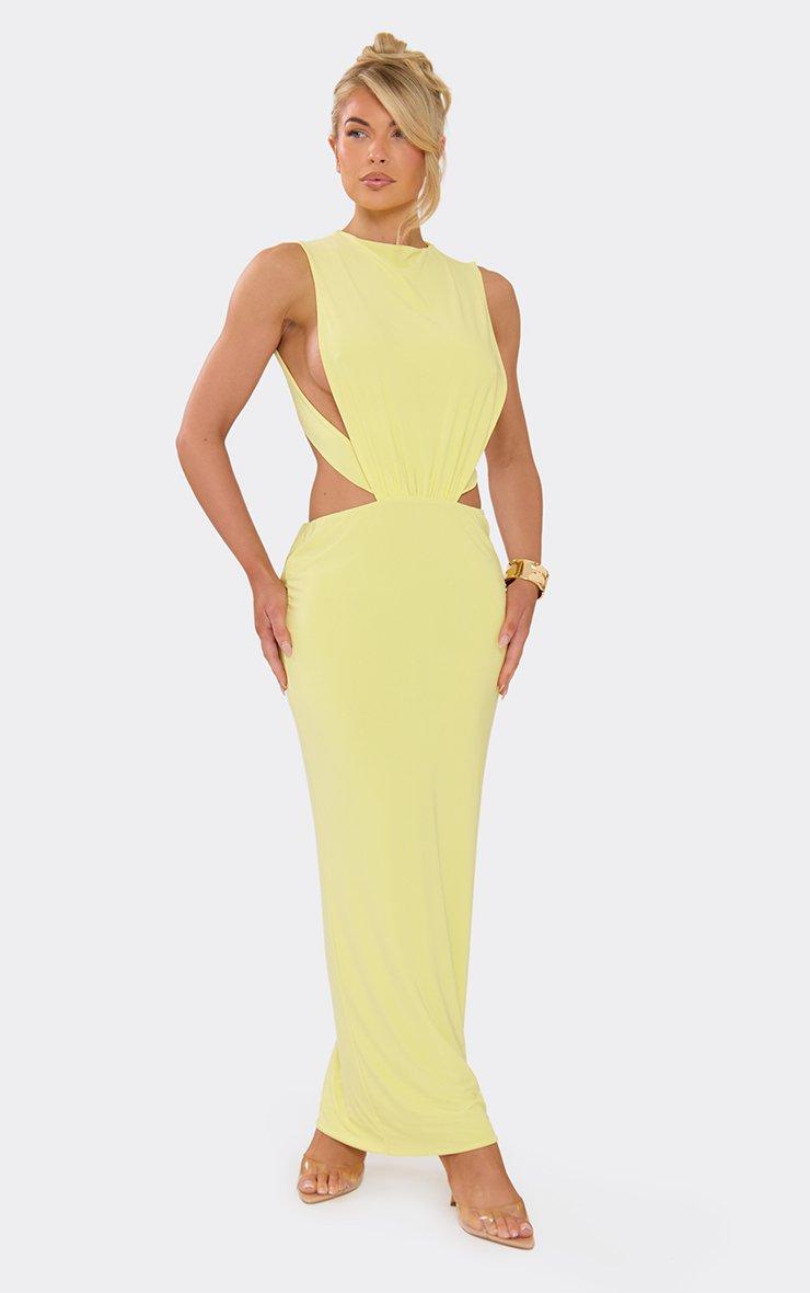 yellow open back dress Long Formal 7040h by Atria Light Blue / Medium Dress is Lined Women's Yellow Satin Backless Lace