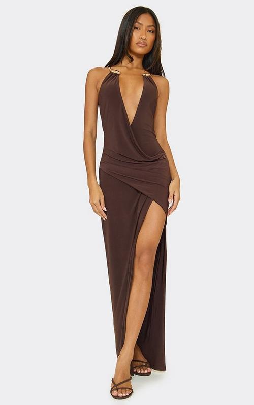 One Shoulder Twist Detail Cut Out Maxi Dress In Orange | EGO US | EGO
