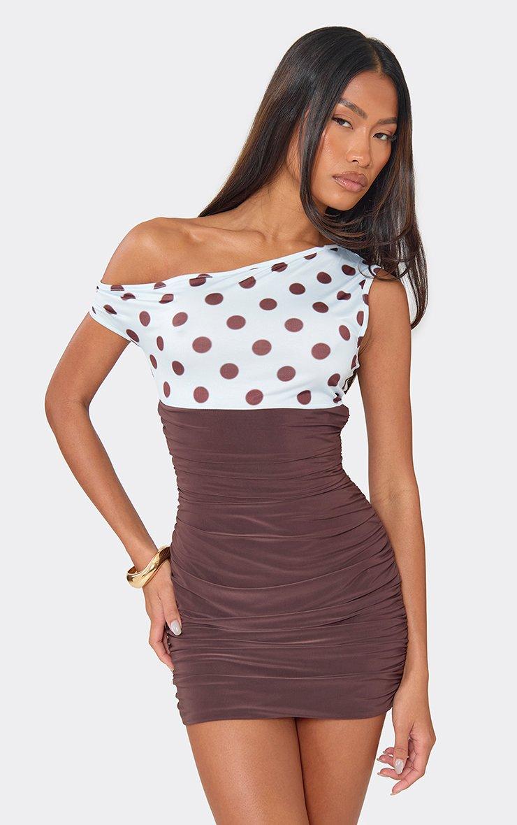 mini brown polka dot dress Cider Tasting Polkadot - Brown, Large | Hazel and Olive The top softly ties around your neck for an adjustable high neck and leaves a dramatic open back Cassinda Mini Dress - Brown