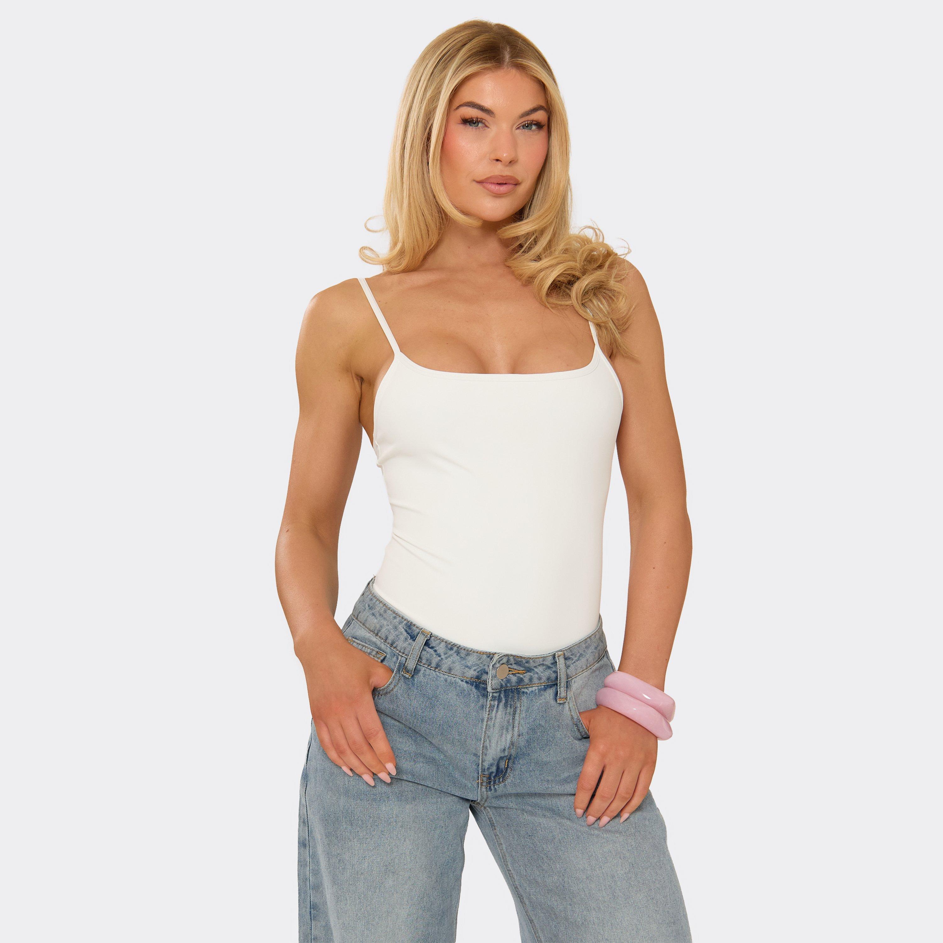 Strappy Bodysuit In White, Women’s