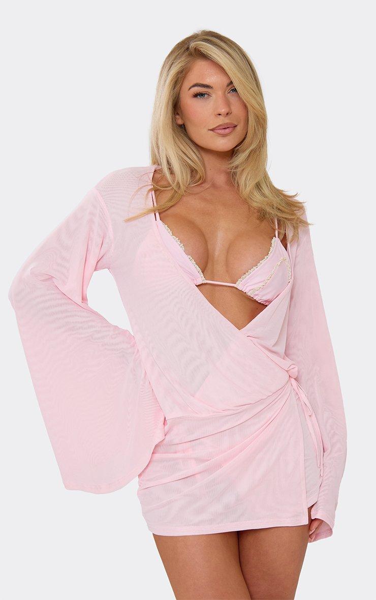 light pink peplum dress Blush Pink Peplum Floral Dress main image 1