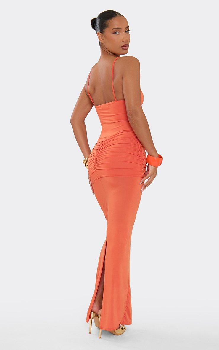 open lace back dress Kaida Slinky Maxi Dress With Hardware - Burnt Orange main image 0