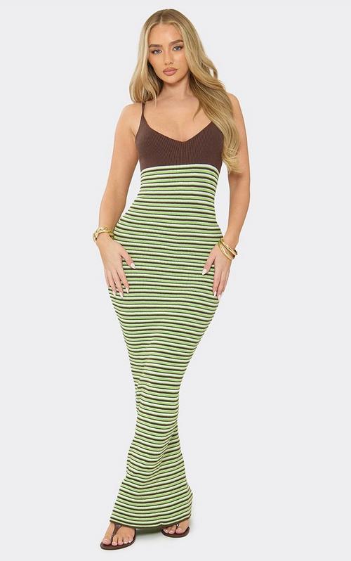 orange and green maxi dress Cross Strap Cut Out Split Front Detail In Printed | EGO US Sherri Hill Dress 56417