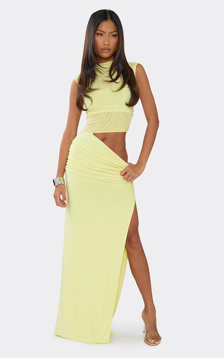 mesh cut out dress WAVE Beach XS / Green the brand logo is stamped into the lower back of all shapewear designs as POSTER GIRLs mark of authenticity Dulzura Mesh Long Sleeve Off