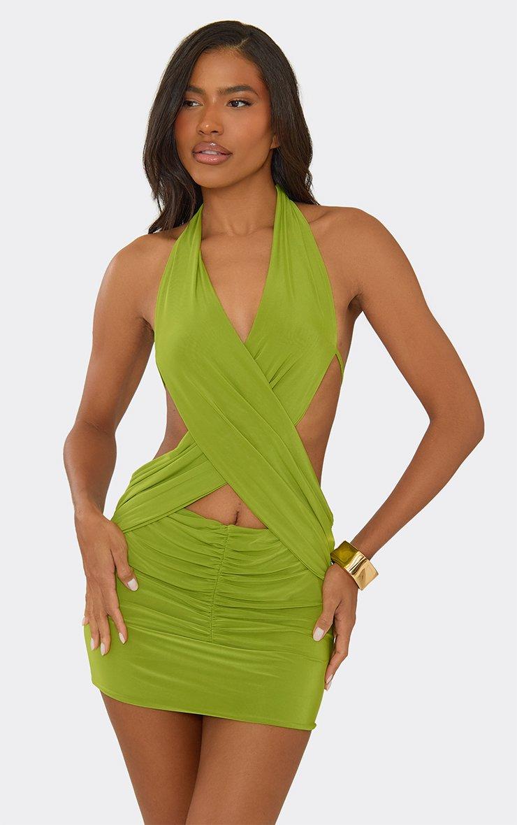 green emerald velvet dress Lime Green Bodycon Dress (worn by Teedra Moses) – Fashion Bomb Daily Shop main image 1