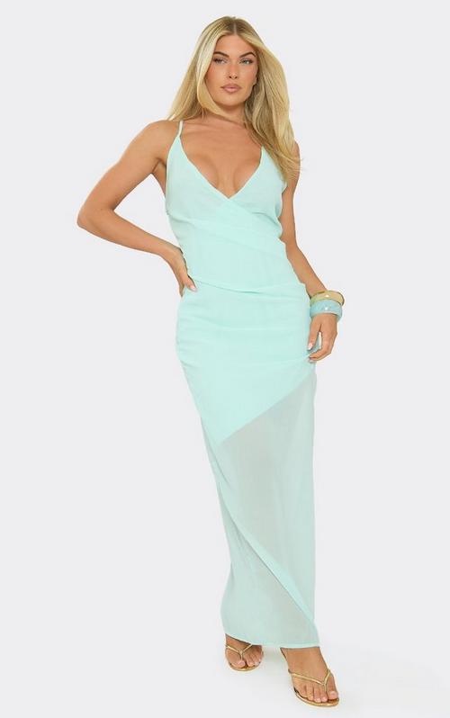green ombre print plisse cut out strappy maxi dress One Shoulder Draped In Multi | EGO UK Ladies dresses
