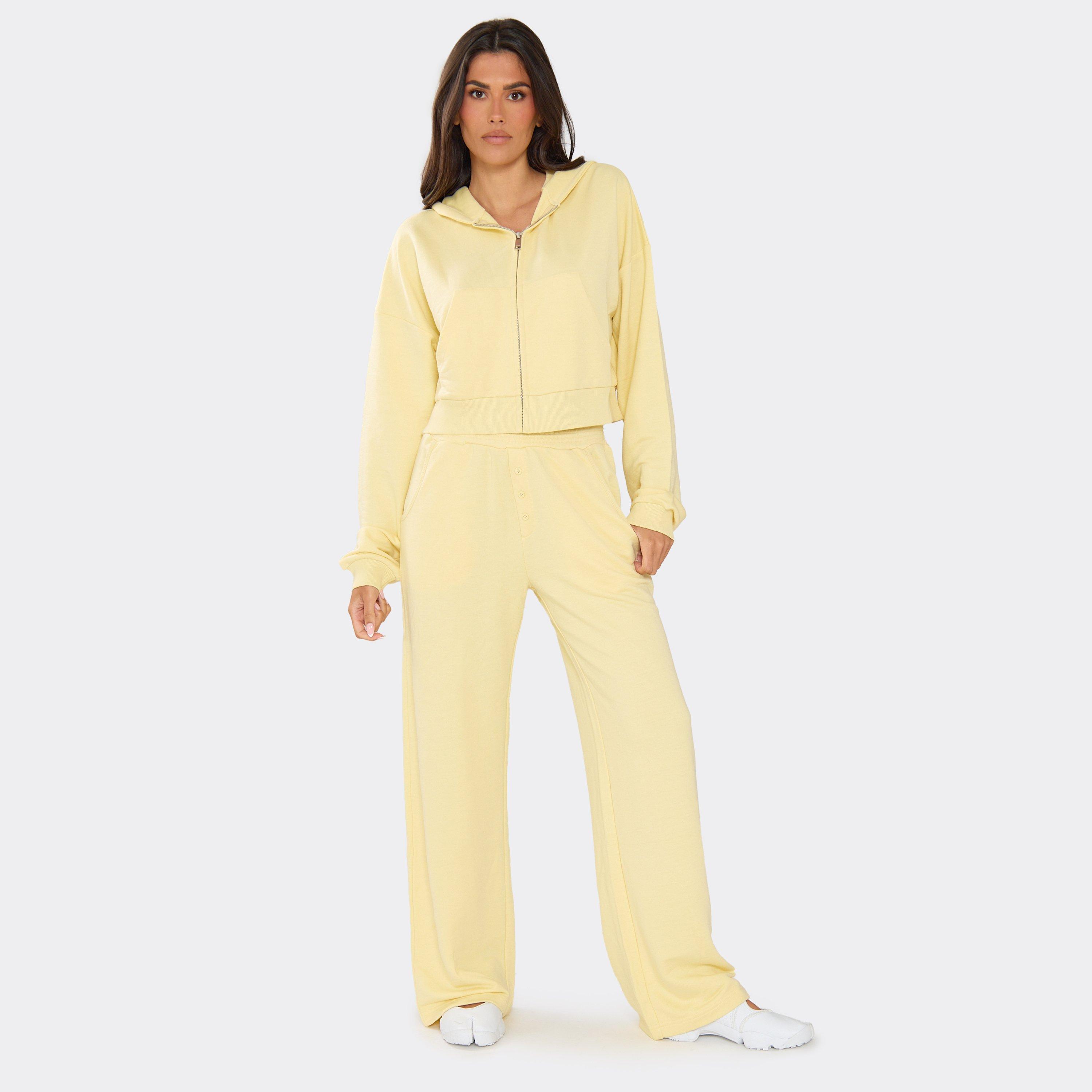 Straight Leg Modal Joggers In Lemon, Women's Size UK 14