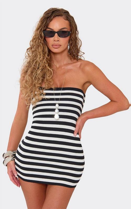 bandeau bodycon mini dress Embellished In Nude | EGO US giving it an edge