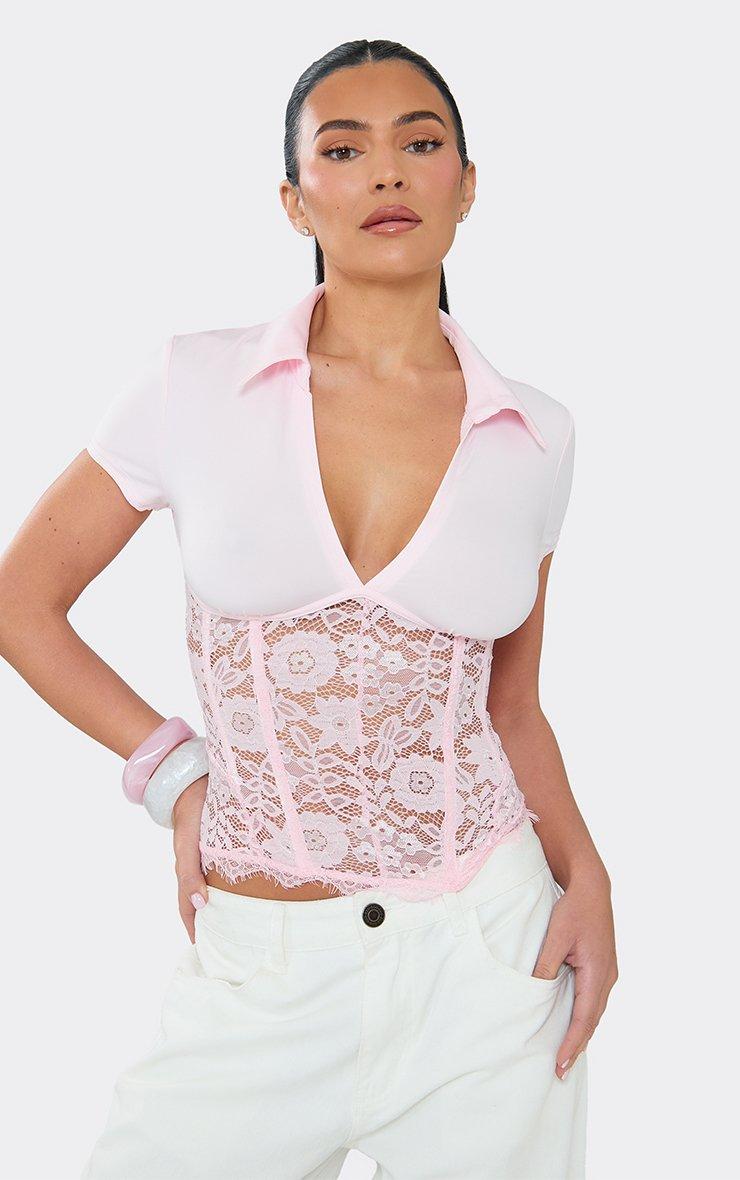 Long Sleeve One Shoulder Asymmetric Hem Top In Baby Pink | EGO US