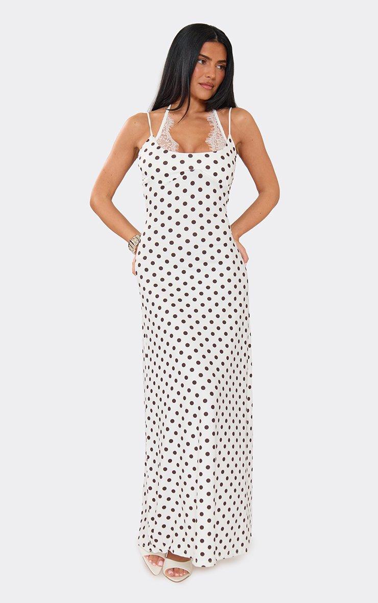 Off The Shoulder Tie Detail Asymmetric Mini Dress In White Polka Dot | EGO  US | EGO