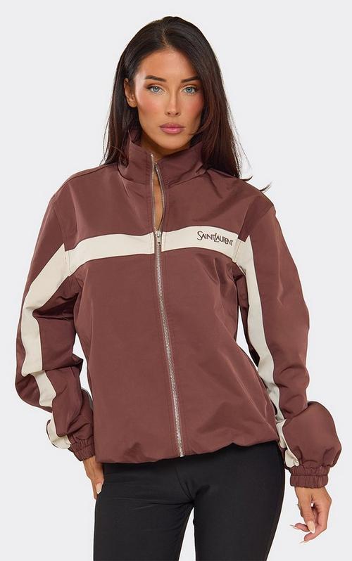 High Neck Oversized Cropped Jacket In Chocolate Brown | EGO US | EGO
