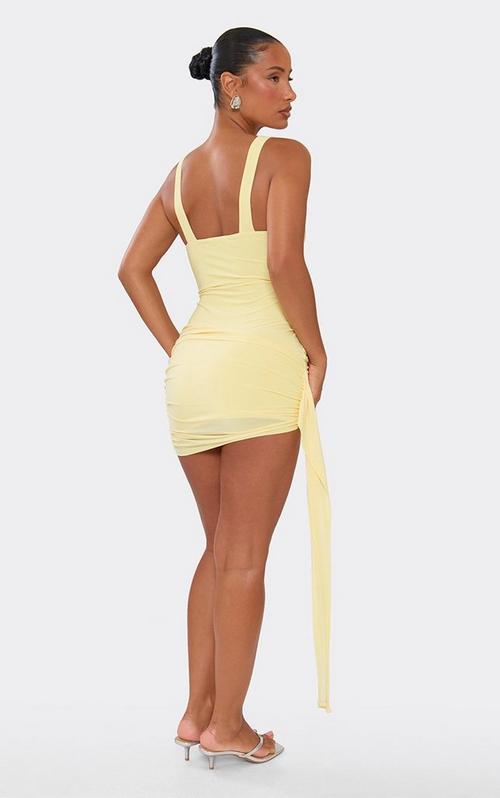 yellow slinky ring detail square neck bodycon dress Sleeveless Twist Cut Out Front Mini In | EGO US Maxi dress