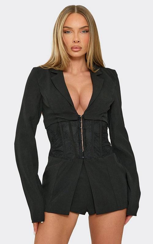 Long Sleeve Zip Up Jumpsuit In Black Ribbed | EGO US | EGO