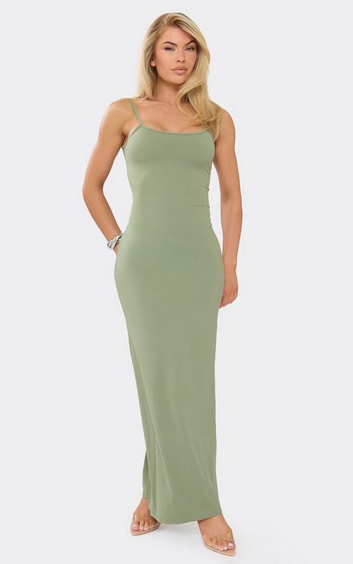 Soft Basic One Sleeve Layered Mini Bodycon Dress In Sage Green | EGO US