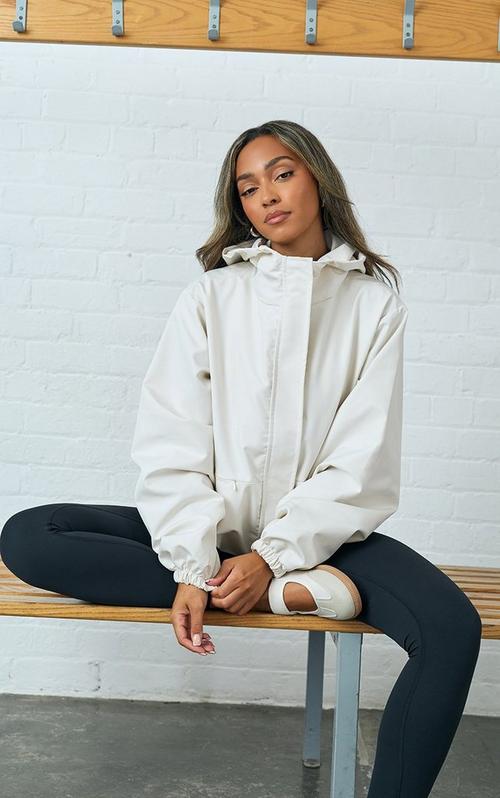 Cropped Zip-Up Jacket In Steel Blue Shell | EGO US | EGO
