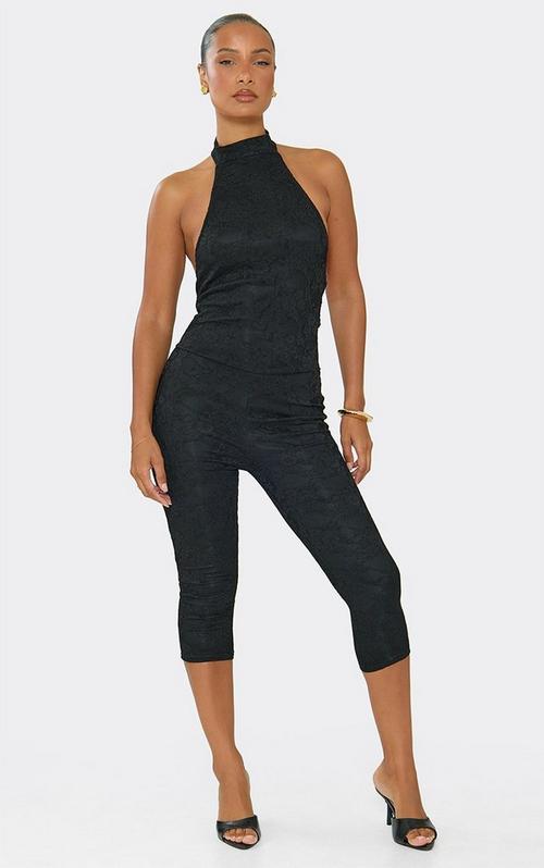High Neck Zip Front Detail Cut Out Back Super Stretch Sculpt