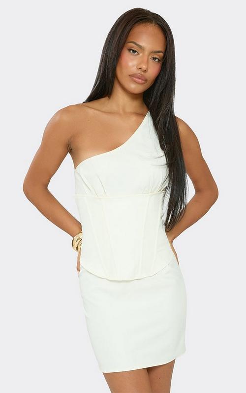 Short Sleeve Split Leg Frill Detail Maxi Dress In Cream | EGO US | EGO
