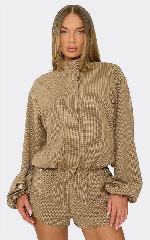 Short Sleeve Cape Detail Trench Jacket In Brown | EGO US | EGO