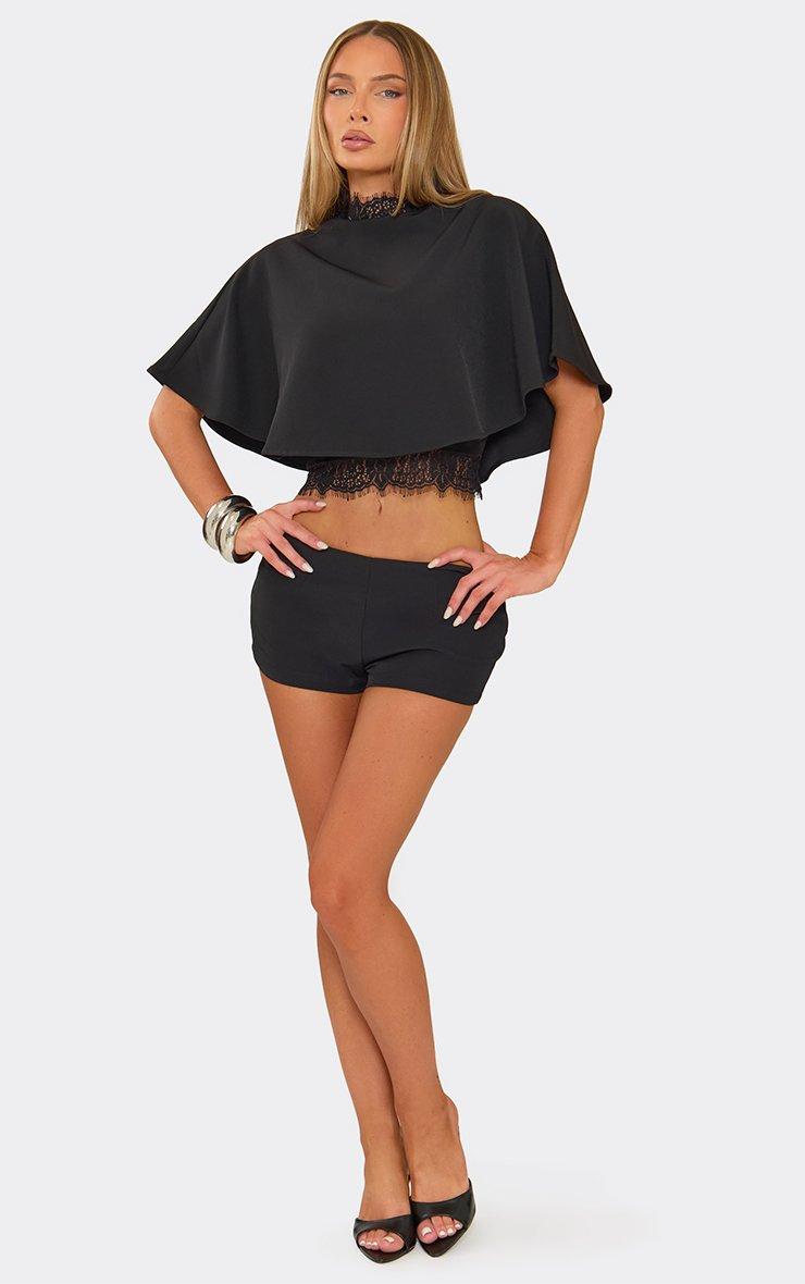 Low Waist Mini Shorts In Black
