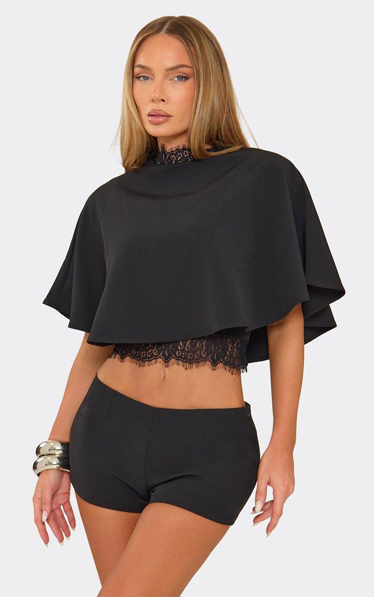 Low Waist Mini Shorts In Black