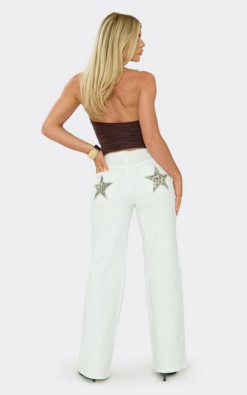 Mid Rise Lace Up Front Jeans In Brown Zebra Print | EGO US | EGO
