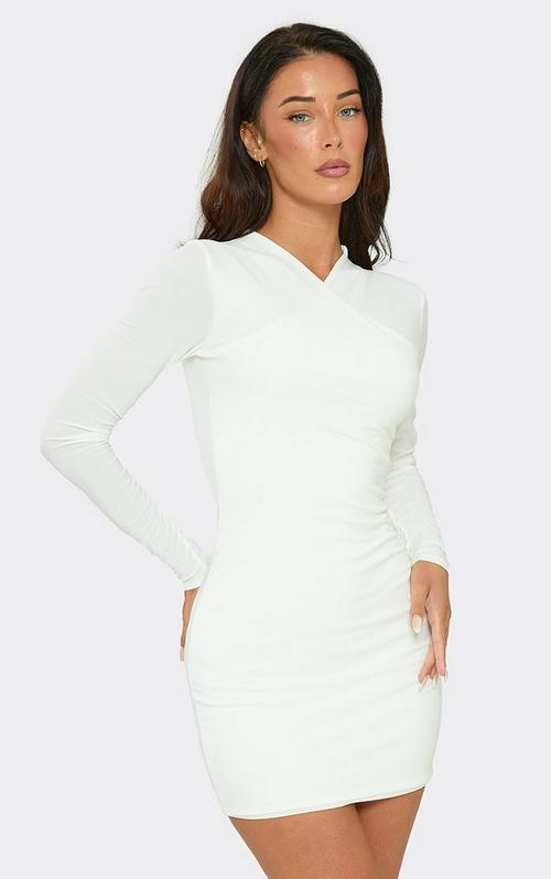 white bodycon dress with gold trim Sleeveless Detail Cut Out Mini In Nude Texture | EGO US A true wardrobe essential