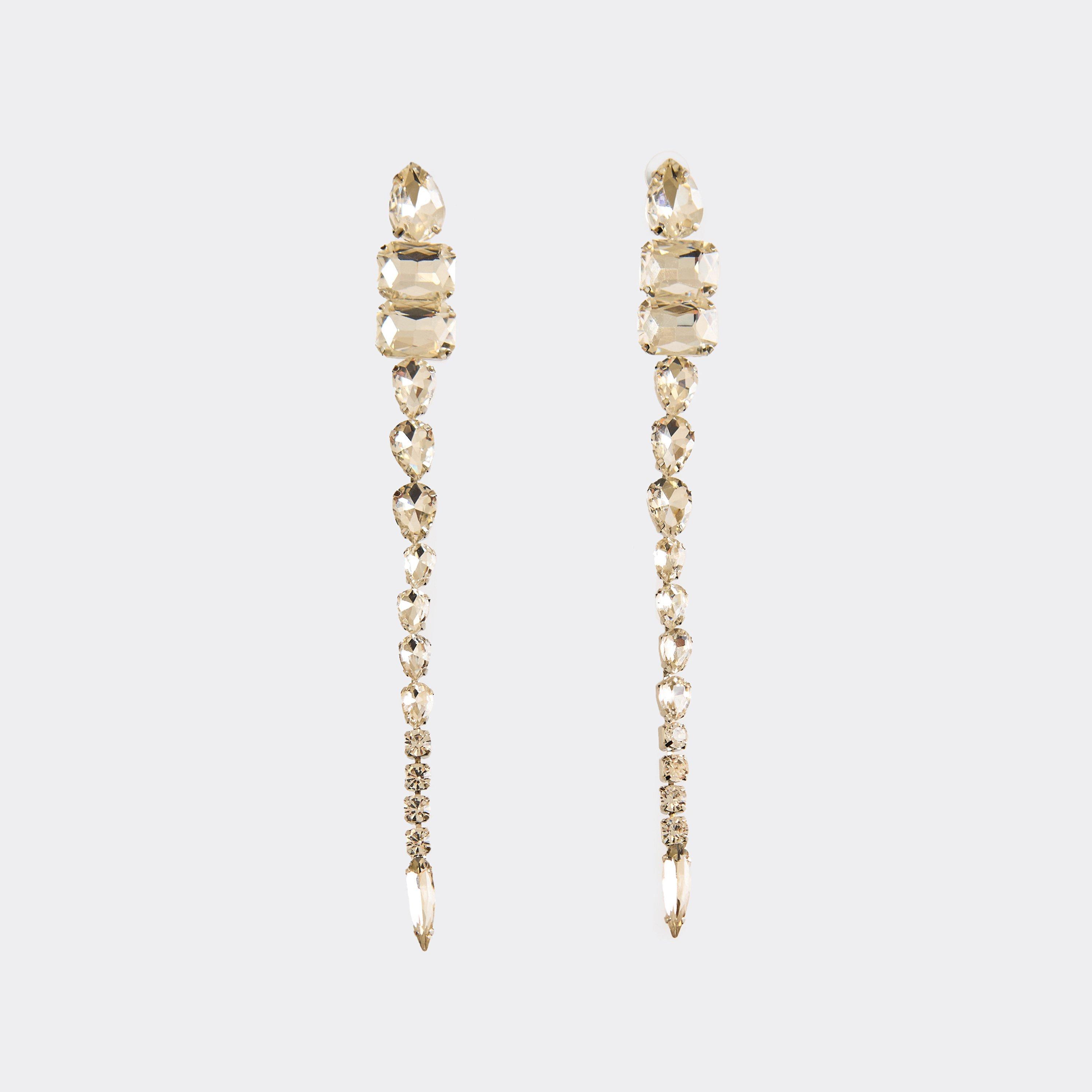 Gem Detail Drop Earrings In Silver, Women’s