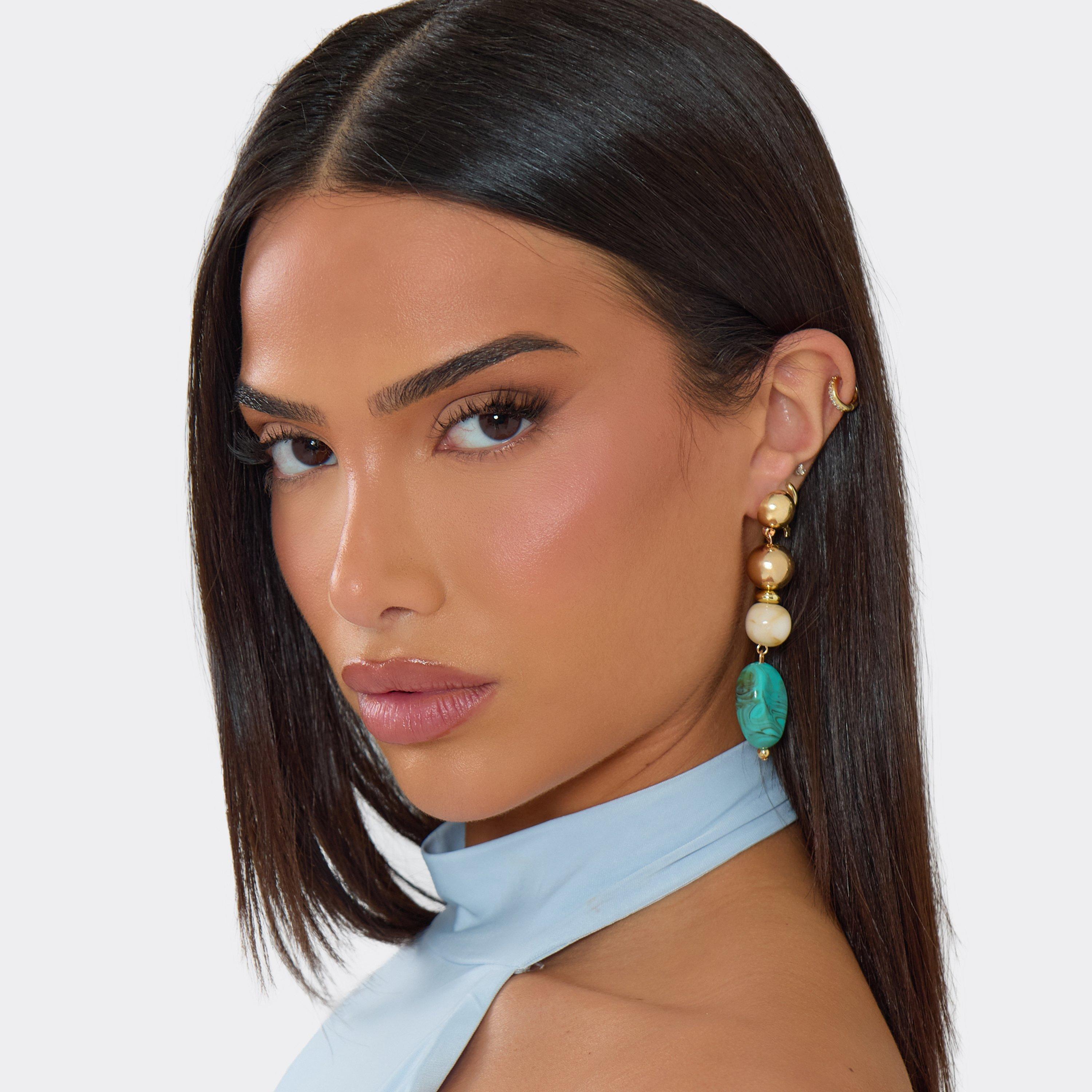 Gem Multi Stone Drop Earrings In Blue, Women’s
