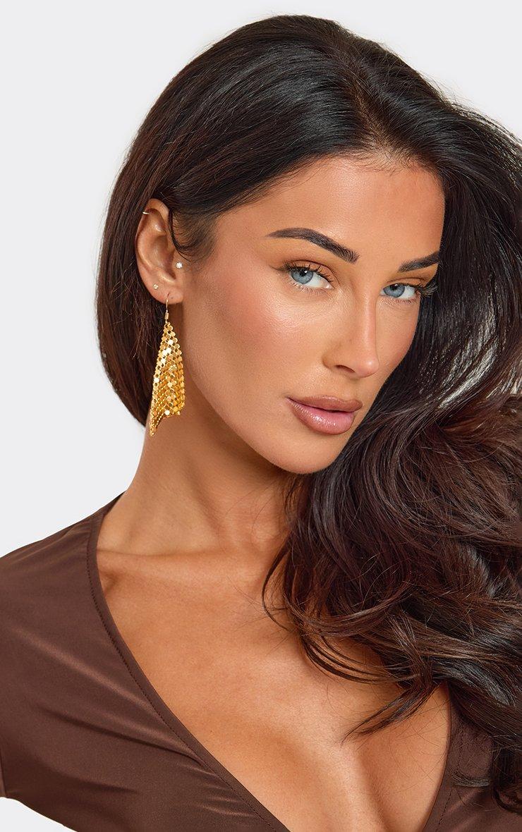 Chainmail Drop Earring In Gold