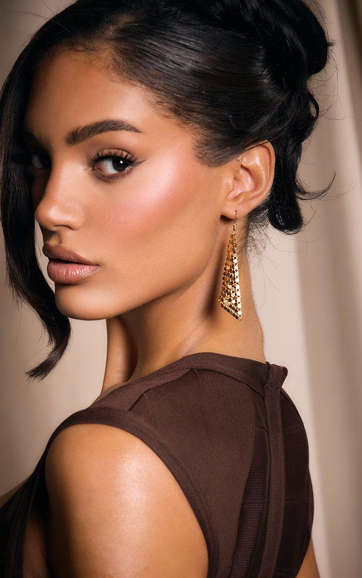 Chainmail Drop Earring In Gold.