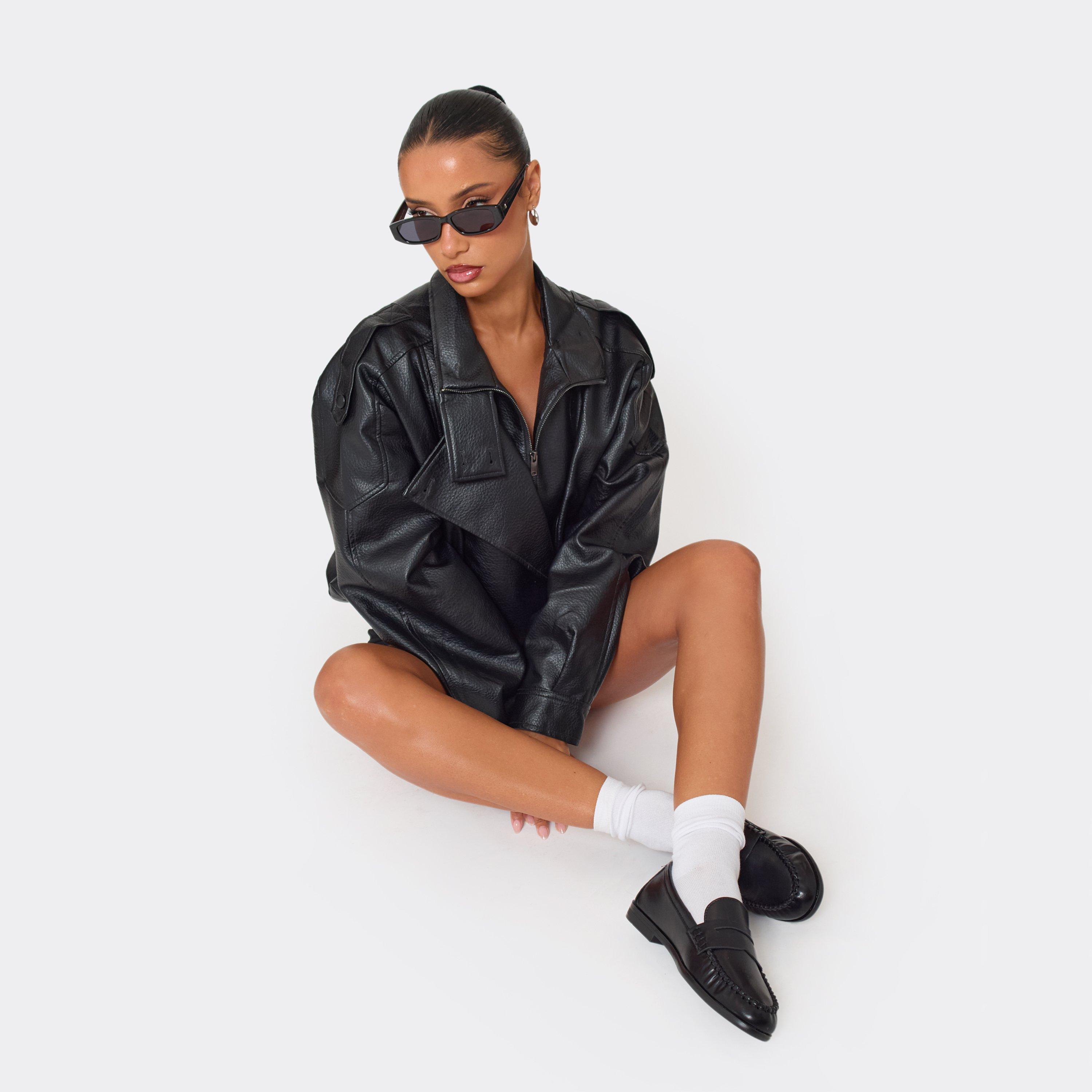 Salma Loafer In Black Faux Leather, Women’s