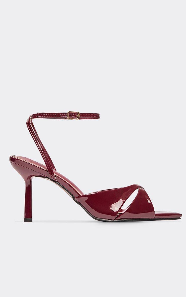 Grange Cross Over Strap Pointed Toe Heel In Burgundy Patent