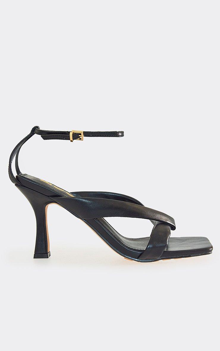 【AYA】 Dune Double Strap Square Toe Curved Metallic Block Heel Mule In