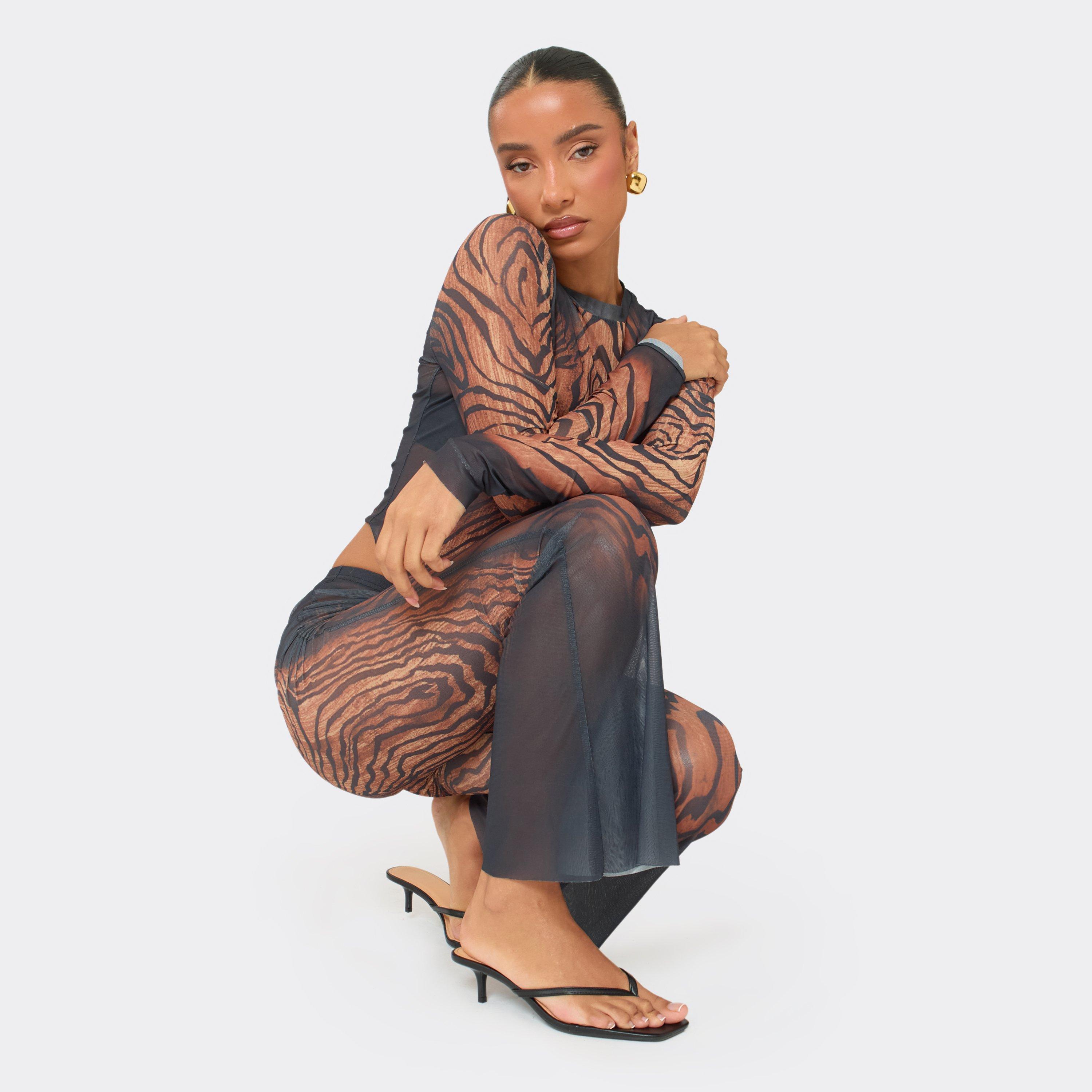 Lammy Thong Strap Kitten Heel Mule In Black Faux Leather, Women's Size UK 5