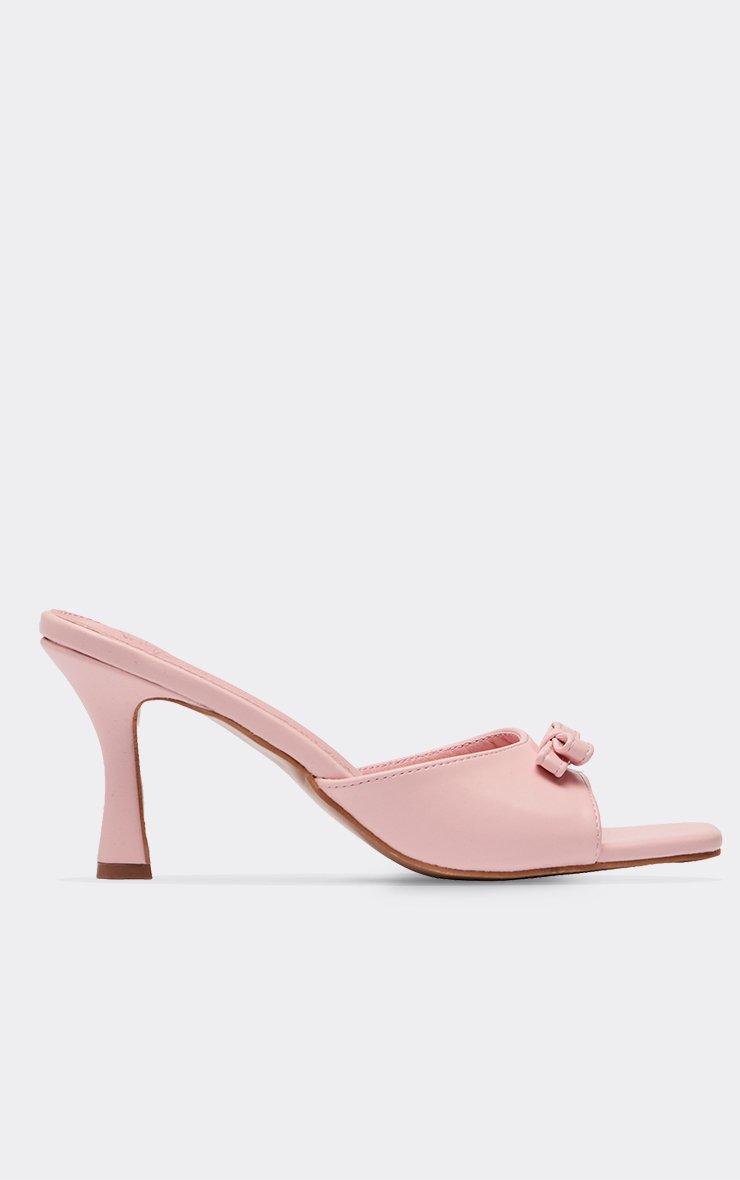 Thalia Square Peep Toe Heeled Mule In Pink Patent | EGO UK | EGO