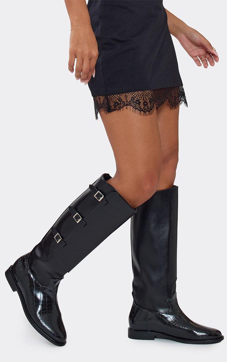 black leather knee high dress boots hopeusnice Women's Pointed Toe Stilettos High Heel Over The Knee Boots Faux Elegant Party Boots 43 Leather knee-high boots for a