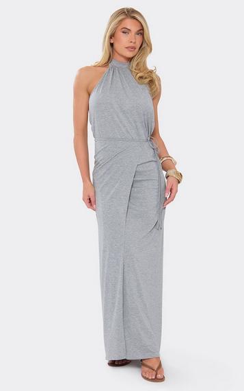 grey tee dress Pocket Tee Shirt Dress