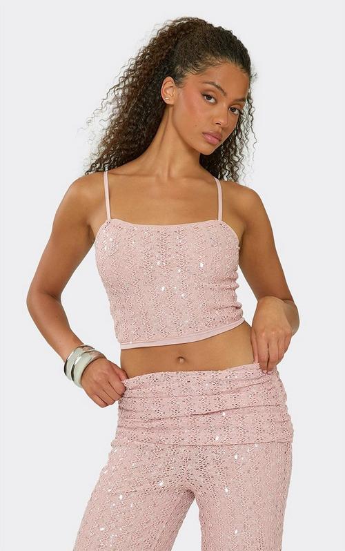 Square Neck Zip Front Studded Detail Crop Top In Black Clear Vinyl