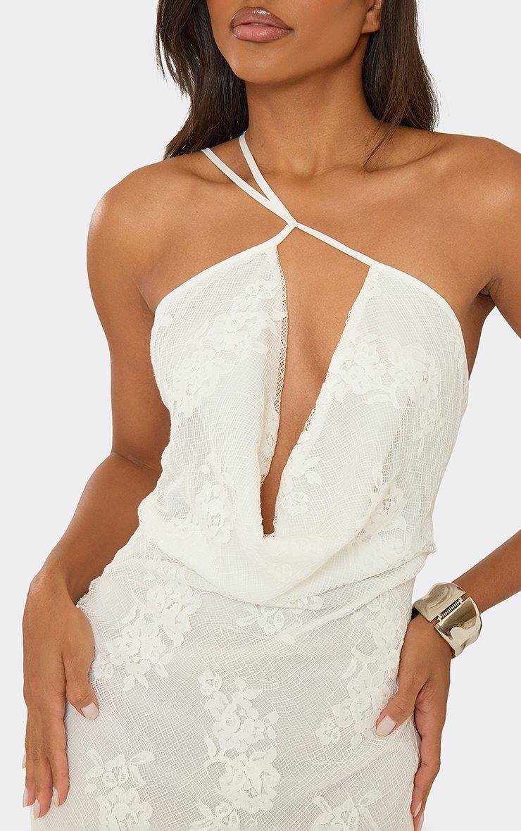 manon beige chiffon lace up dress Manon Dress main image 1