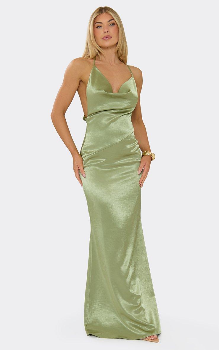 knee length dresses for ladies Laurel Sleeveless Maxi Dress in Sage Green main image 1