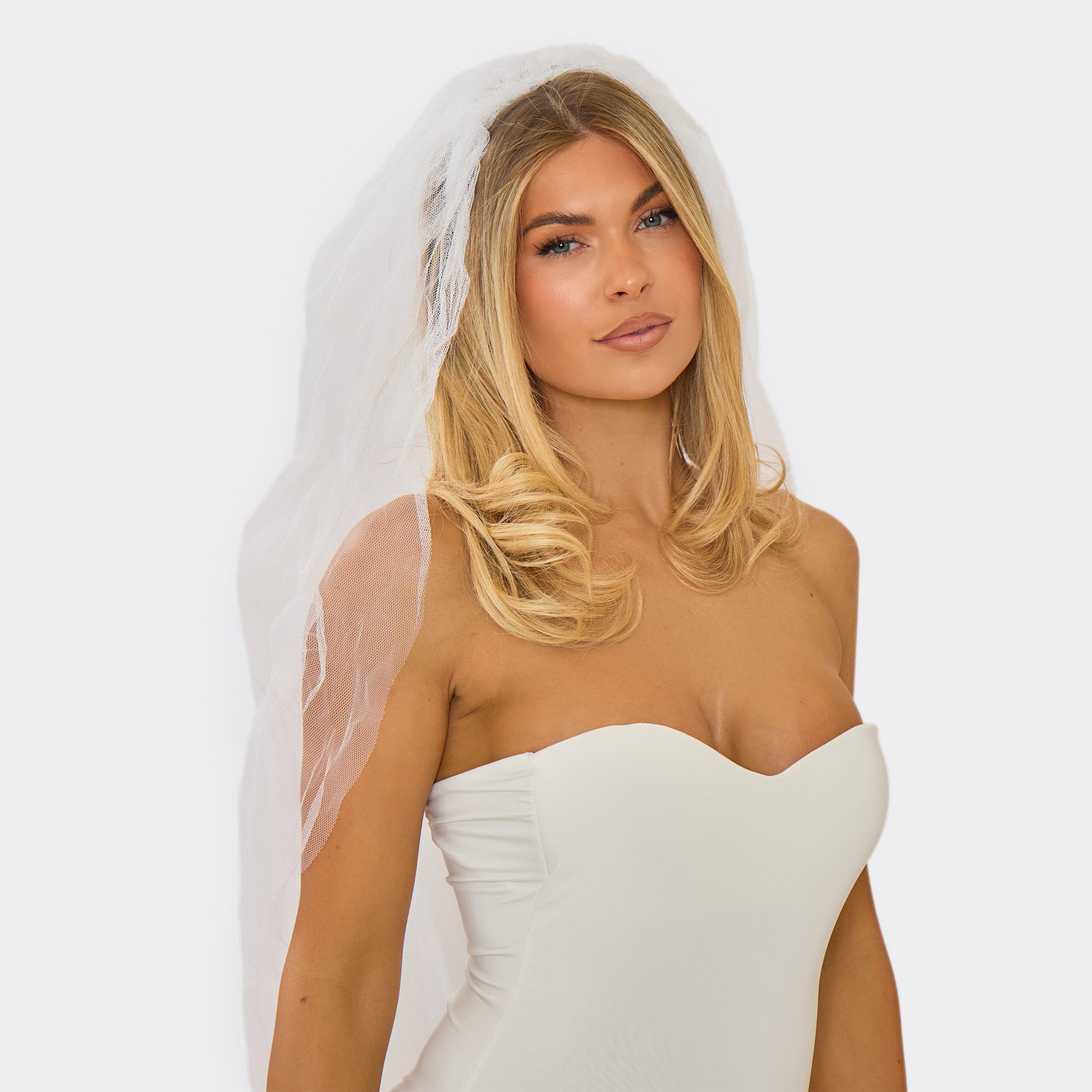 Image of Veil Headband In White Mesh, Women's Size UK 0