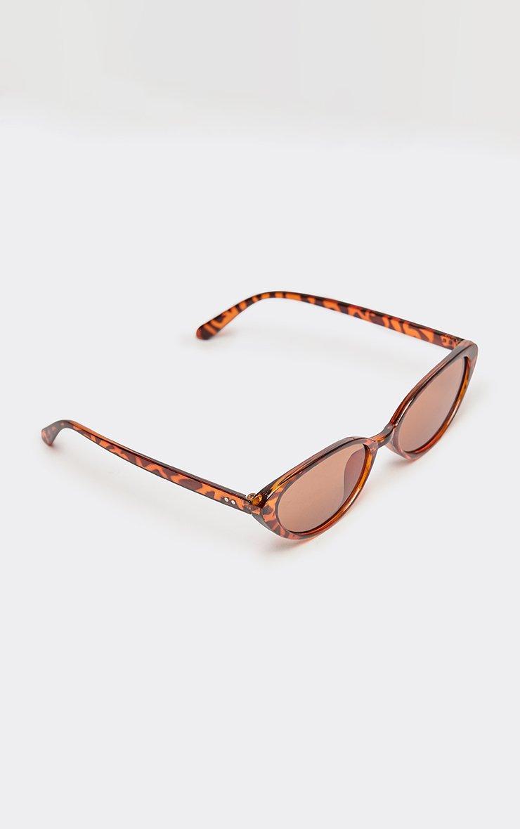 Cateye Shaped Light Tinted Lence Sunglasses In Brown Leopard Print