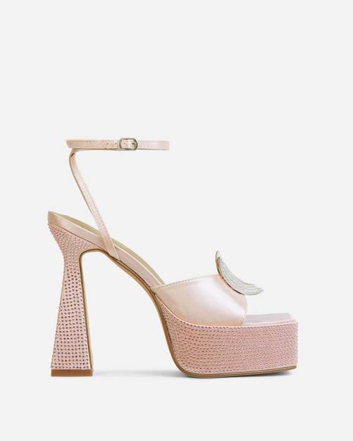 diamante heels black