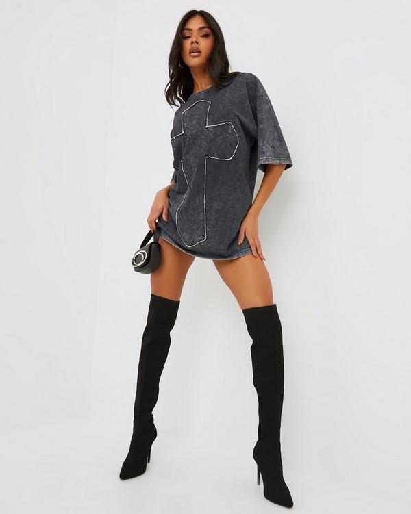 T shirt dress with holes on sale