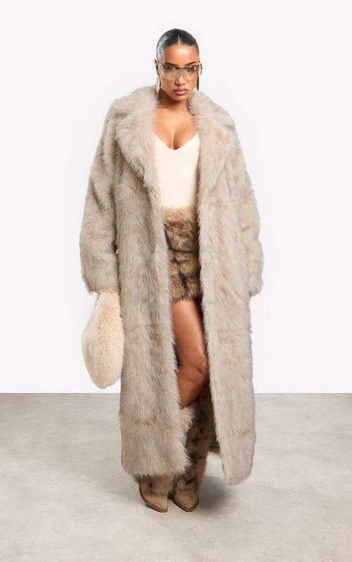 Oversized Collar Shaggy Coat In Pink Faux Fur | EGO UK | EGO