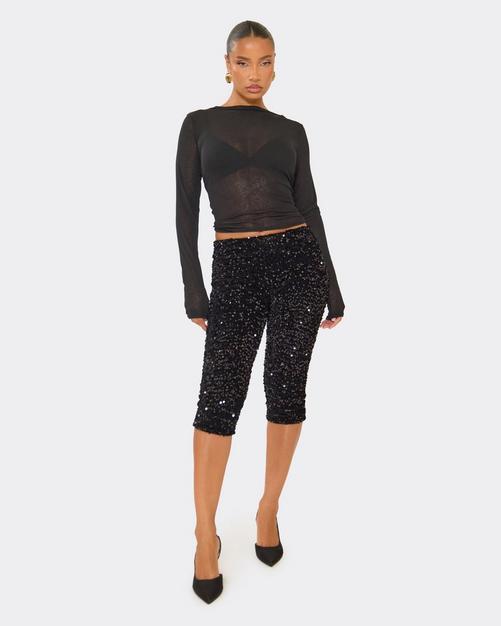 Pantalon Capri BEBE Femme – Taille 8, Couleur Noire, En Coton/viscose/élasthanne, Occasion En Excellent état (EUC)