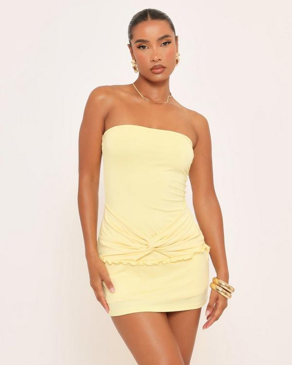 ★Since Then★ Yellow Lavender Frill Mini Dress Yellow Lavender Frill Mini Dress – Romantic Spring Mood