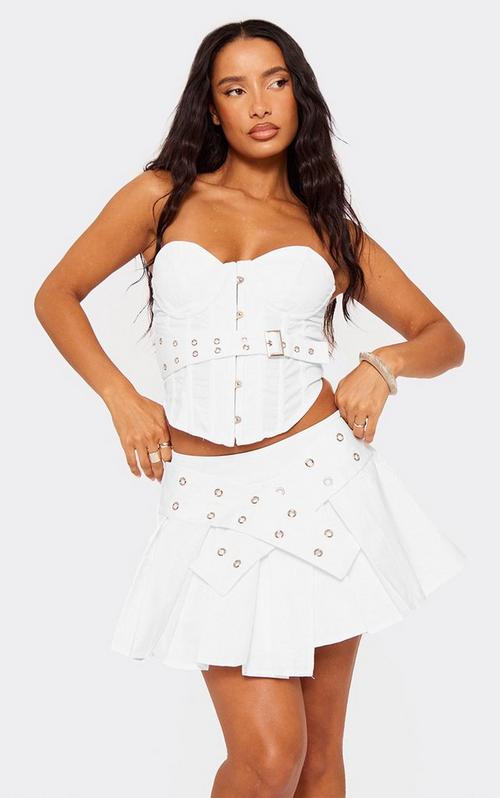 Tie Waist Frill Hem Detail Maxi Skirt In White Cotton | EGO US | EGO